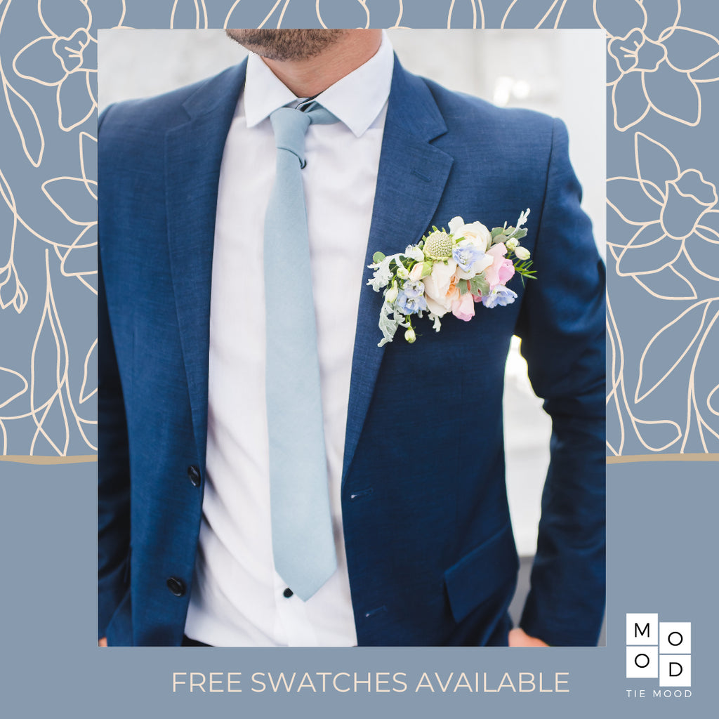 Upgrade Your Groomsmen's Style with Dusty Blue Neckties & Bow Ties
