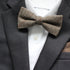 Brown Stripe Wool Kid's Pre-Tied Bow Tie
