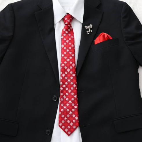 Red Snowflakes Holiday Slim Tie for Men