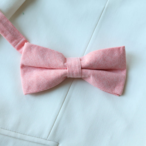 Salmon Peach Solid Kid's Pre-Tied Bow Tie