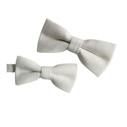 Ivory Solid Cotton Kid's Pre-Tied Bow Tie