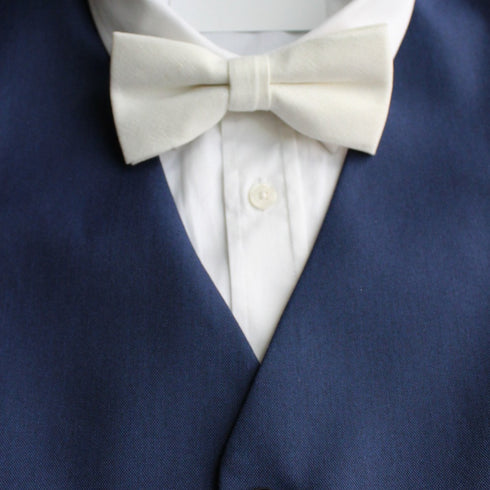 Ivory Solid Cotton Kid's Pre-Tied Bow Tie