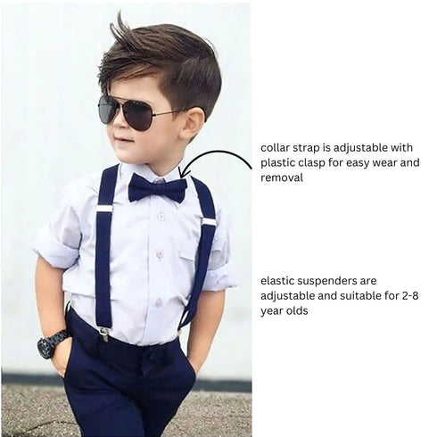 Elastic Suspenders & Bow Tie Set for Kids