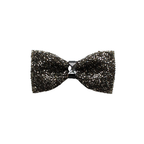Platinum Rhinestone Crystal Bow Tie