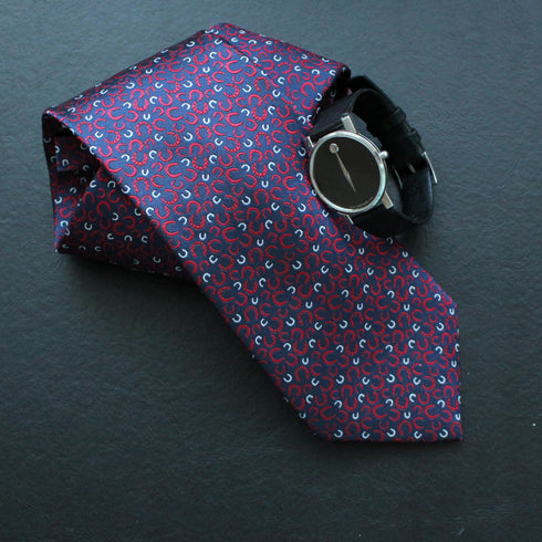 Cory Blue & Red Traditional Wide Tie
