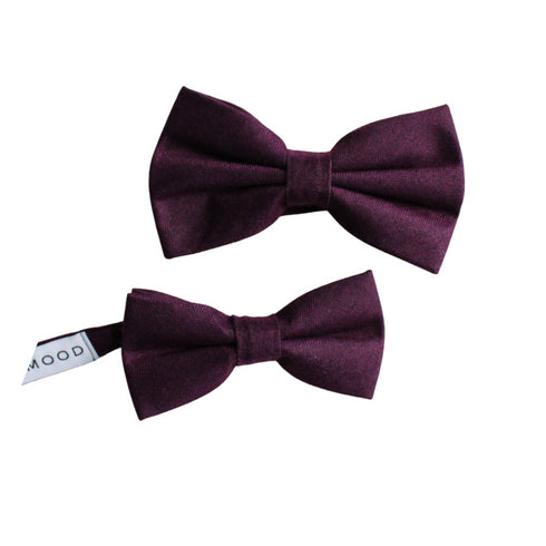 Plum Solid Cotton Adult Pre-Tied Bow Tie