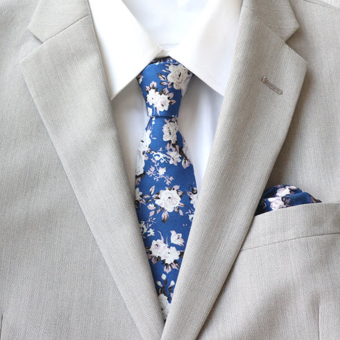 Levi Blue Floral Pocket Square