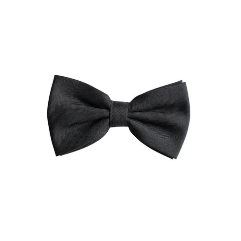 Black Solid Cotton Adult Pre-Tied Bow Tie