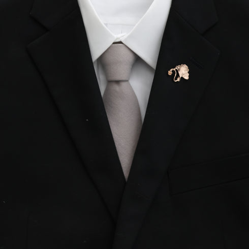 Silver Modern Solid Tie