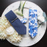 Rory Two-Tone Steel Blue Solid Front & Floral Tail Tie