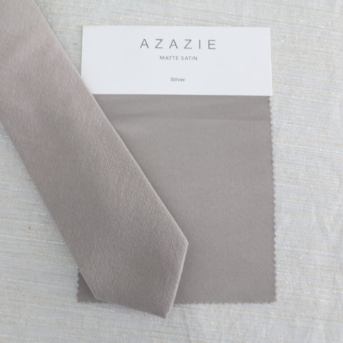 Silver Modern Solid Tie