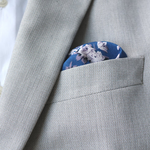 Levi Blue Floral Pocket Square