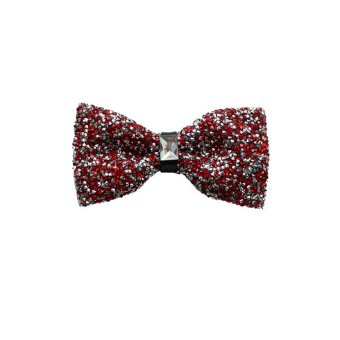 Red Rhinestone Crystal Bow Tie