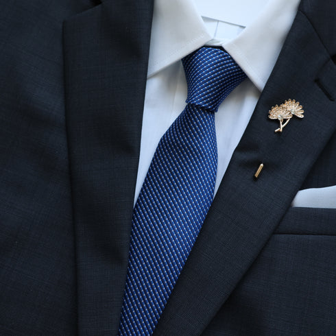 Eva Blue Dots Traditional Wide Tie