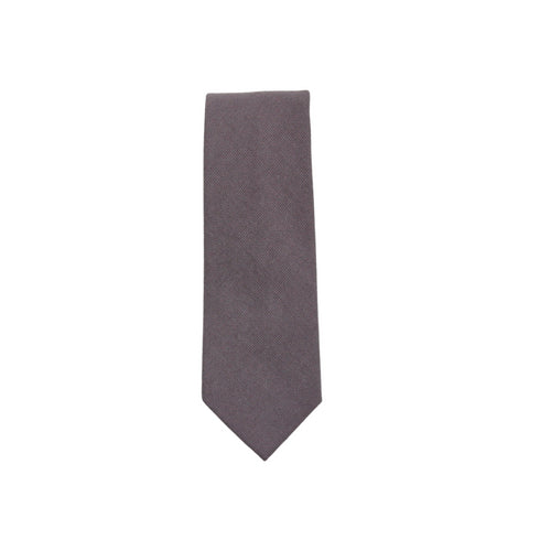 Grey Solid Cotton Skinny Tie
