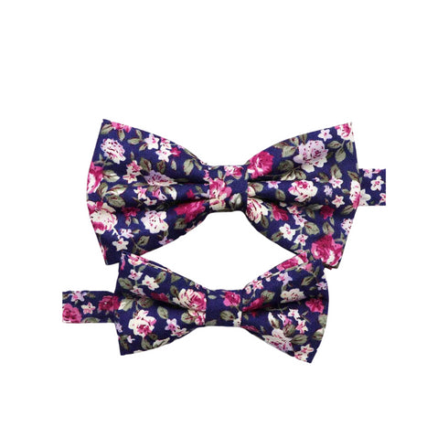 Windsor Blue Floral Adult Bow Tie