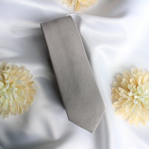 Silver Modern Solid Tie