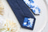 Rory Two-Tone Steel Blue Solid Front & Floral Tail Tie