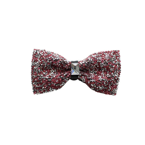 Pink Rhinestone Crystal Bow Tie