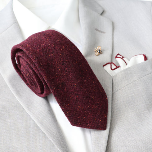 Cabernet Wool Blend Modern Slim Tie