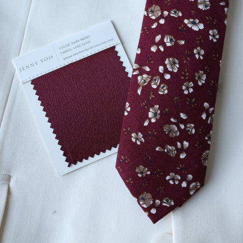 Rowan Burgundy Floral Skinny Tie