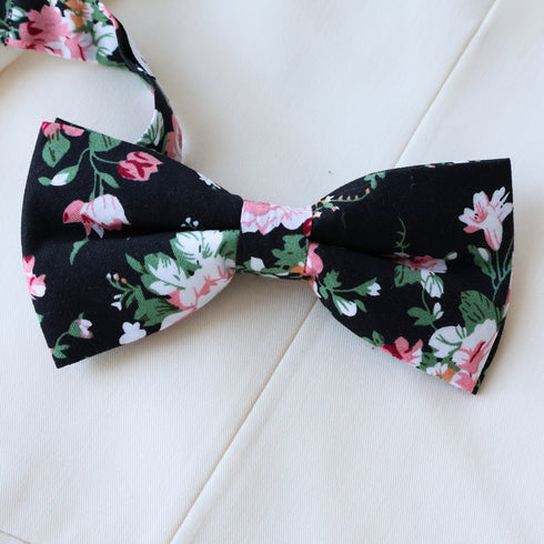 Benton Black Floral Bow Tie