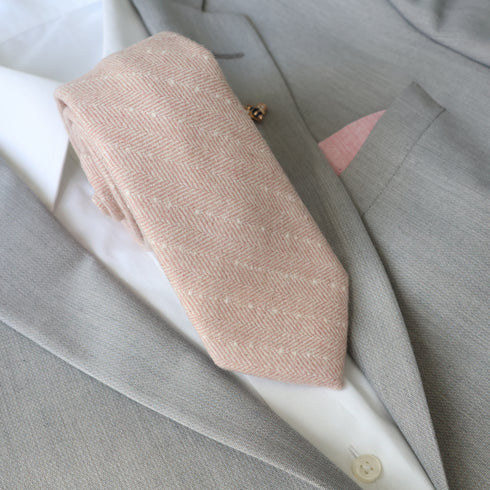 Rylan Heathered Pale Pink Wool Tie