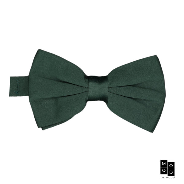Evergreen Dark Green Satin Bow Tie