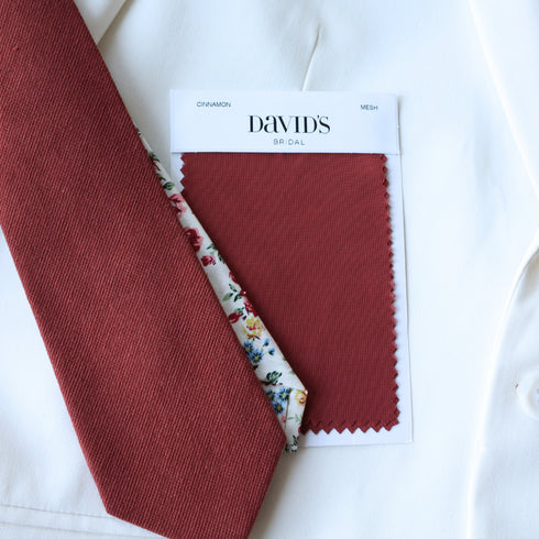 Cinnamon Solid Cotton Traditional Wide Extra Long Length Tie