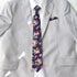 Madison Dark Blue Floral Cotton Slim Tie