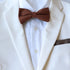 Brown Solid Cotton Pre-Tied Bow Tie