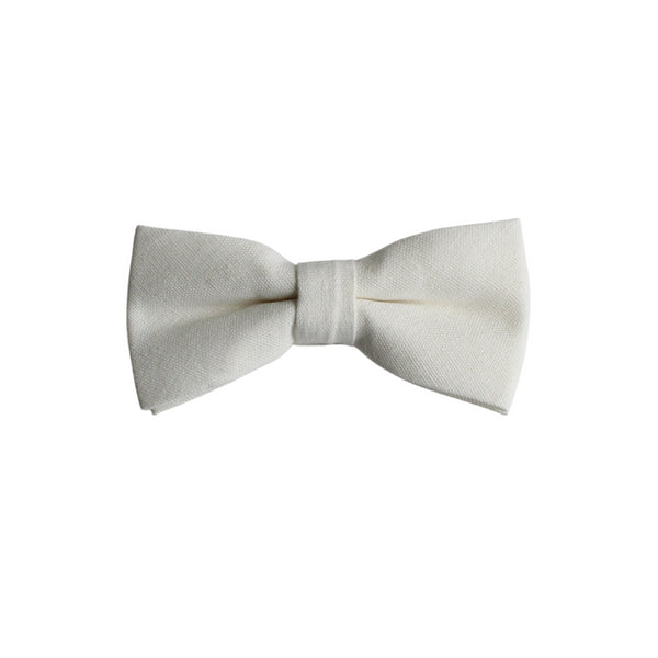 Ivory Solid Cotton Kid's Pre-Tied Bow Tie