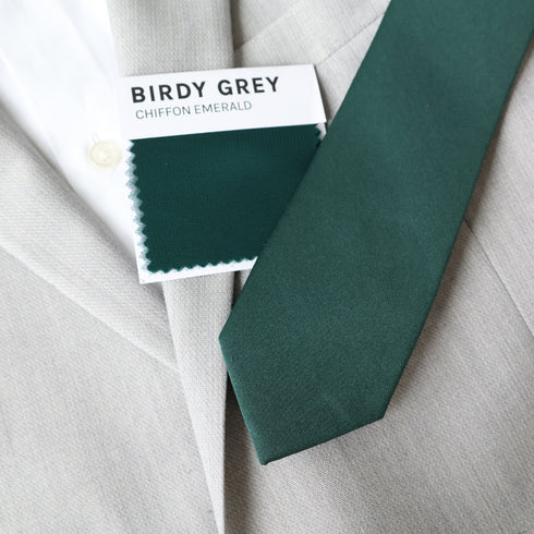 Evergreen Dark Green Solid Satin Skinny Tie