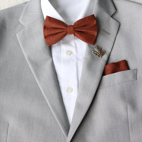 Paprika Wool Blend Solid Bow Tie