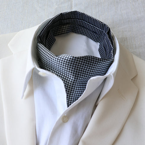 Modern Design Black & White Ascot Tie
