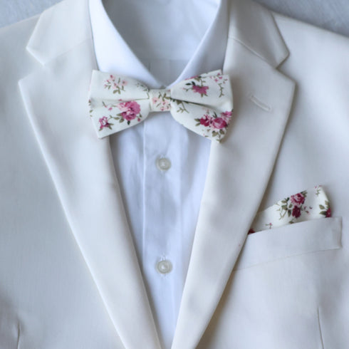 Sailor Cream Floral Bow Tie