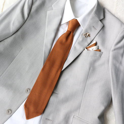 Terracotta Rust Brown Knitted Necktie