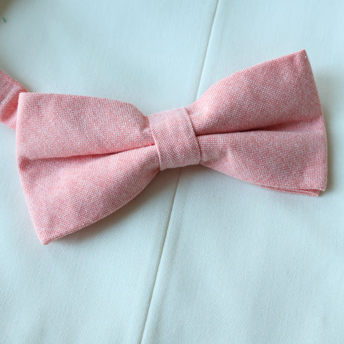 Salmon Peach Solid Bow Tie
