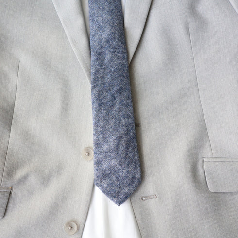 Tanner Heathered Blue Solid Skinny Tie