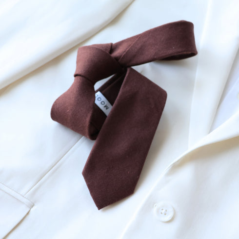 Chocolate Brown Solid Skinny Tie