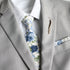 Sawyer Dusty Blue Floral Traditional Wide Tie