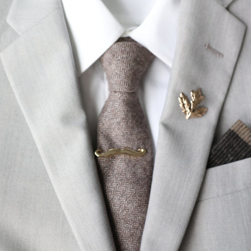 Keegan Brown Wool Skinny Tie