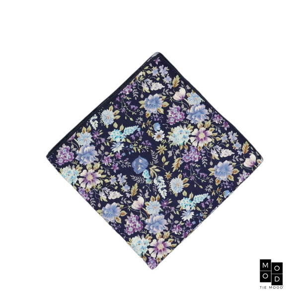 Ollie Purple Floral Pocket Square