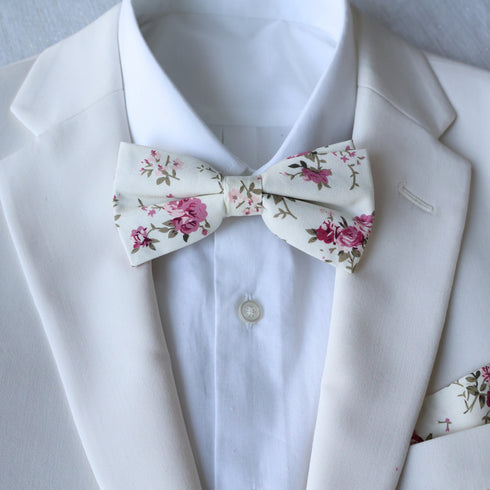 Sailor Cream Floral Bow Tie