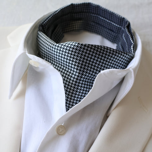 Modern Design Black & White Ascot Tie