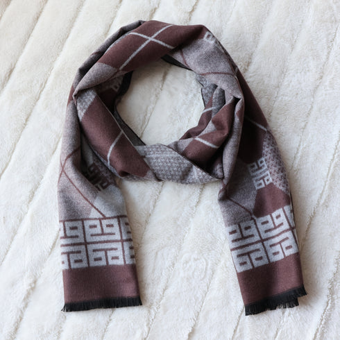 Brown Men's Cold Weather Winter Scarf