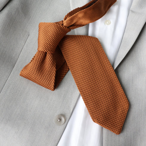 Terracotta Rust Brown Knitted Necktie