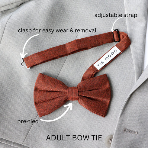 Paprika Wool Blend Solid Bow Tie