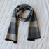 Gray & Light Brown Stripes Men's Cold Weather Winter Scarf