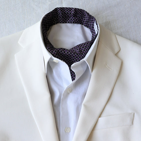 Purple & Black Ascot Tie